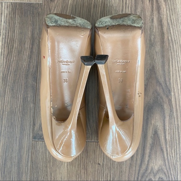 Yves Saint Laurent Tribute Nude Patent Leather Platform Heels – Size 38 - Picture 8 of 8
